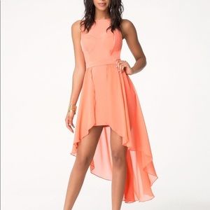 BEBE High-Low Bandage/Chiffon Dress